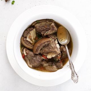 Goat Meat Peppersoup (With Yam/Sweet Potatoes)