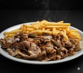 Piatto kebap con patatine