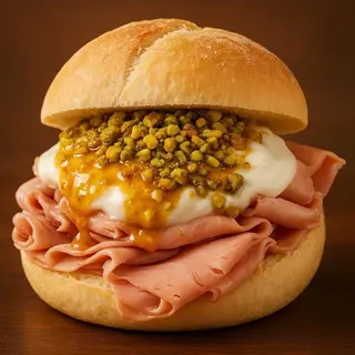 Mortadella, stracciatella, pistacchio