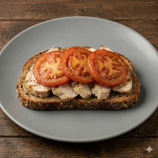 Tostada Integral Con Pollo Y Tomate A La Plancha