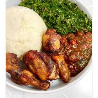 Ugali served with 1/4 Chicken