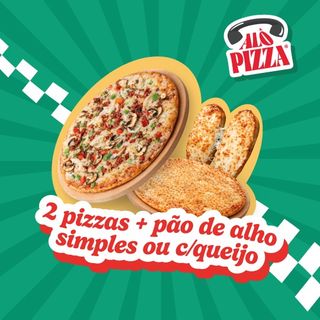 Menu 2 Pizzas + Pão de alho