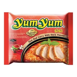 Fideos instantáneos Yum Yum Curry rojo tailandés con sabor a pato (60 gr)