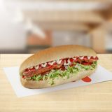 ჰოთ დოგი სტანდარტული სოუსით - პურში