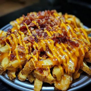 Patatas Fritas Con Cheddar y Bacon