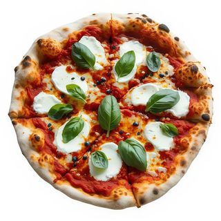 PIZZA DE RULO DE CABRA, ESPARRAGOS Y SETAS