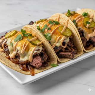 Tacos Cheese Burger Buey (4 Uds.)