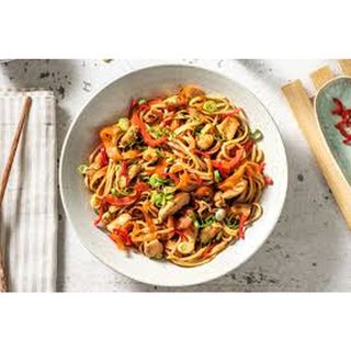 Stir Fry Spaghetti, Turkey and sauce