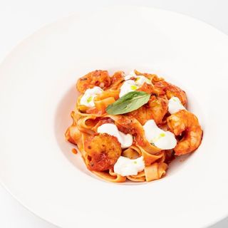 Фетучини с креветками 