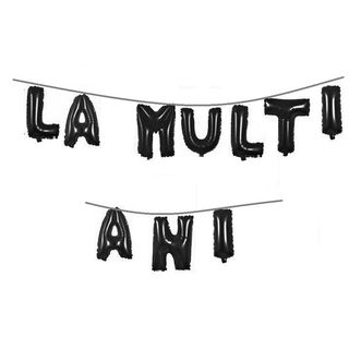 Set Baloane Litere La Multi Ani Negru