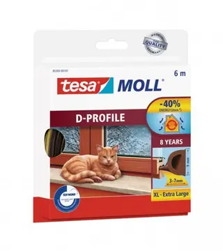 (207175) Dihtung za prozore TESAMOLL D-profil smeđi 6m