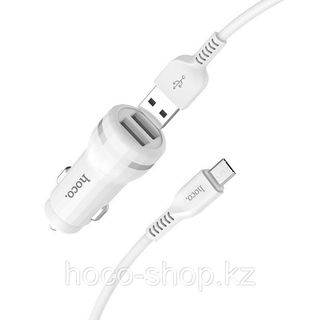 Автомобильное зарядное устройство Z27 Hoco с кабелем Micro, White Подр