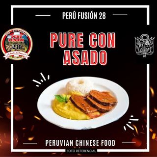 PURÉ CON ASADO