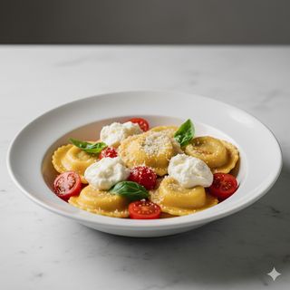 Ravioli con burrata