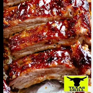600GR Texas Ribs BBQ + patatine & birra O Bibita 