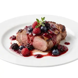Presa Ibérica Con Salsa De Bayas