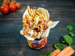 Doner Kebab Box Chicken with French Fries and Sauce