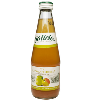 Сік Galicia Яблучно-грушевий неосвітлений пастеризован 0,3л
