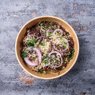 Kluski ziemniaczane z wołowiną