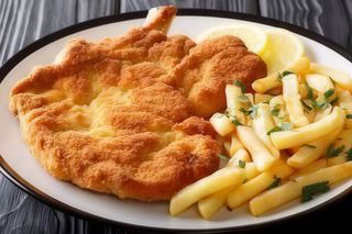 Cotoletta di vitello con patatine