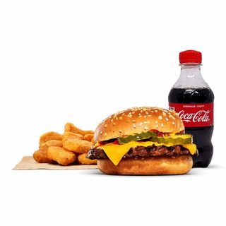 Cheeseburger + 6 Nuggets + 350ml Soda