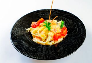 Феттуччине с лососем 