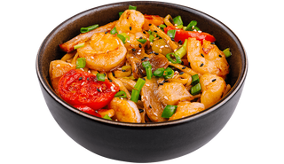 Udon cu frisca si carne de Creveti