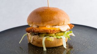 Single Fried Kuku Riku Burger