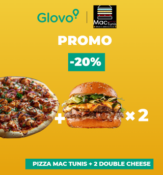 2 double cheese + 1 pizza mac