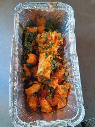 Orenge wet fry and ugali