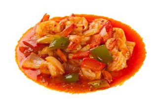 431 Gamberi con salsa piccante