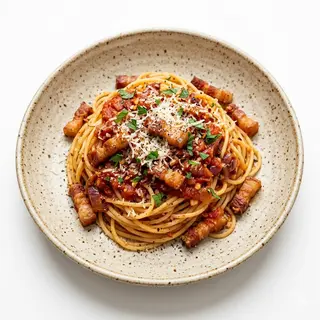 Espagueti amatriciana