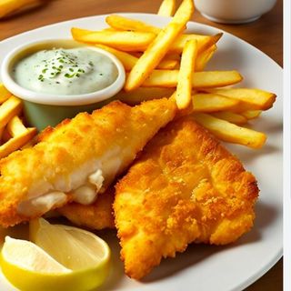 Peixe Panado +bebida+batata fritas