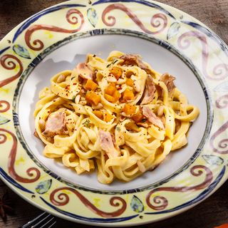 Тальятелле с тыквенным кремом и панчеттой/Tagliatelle