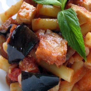 Pennette spada e melanzane