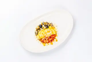 Чизкейк манго с кокосовым ганашем