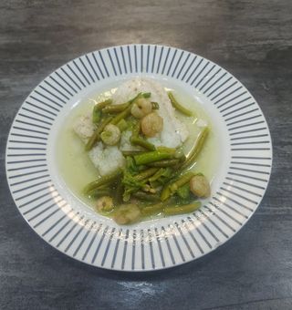 Ración lomo de bacalao con pisto