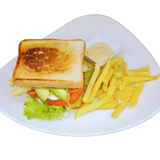 Sándwich Vegetal con Patatas Fritas