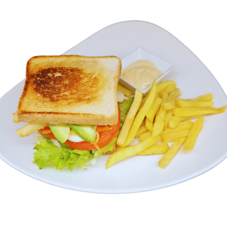 Sándwich Vegetal con Patatas Fritas