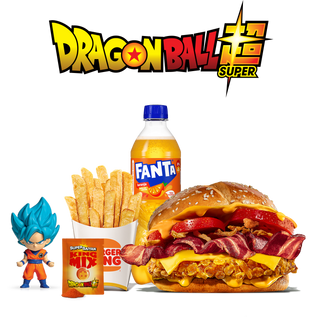 Menu Duo Bacon Cheddar Crispy Super Saiyan Grande Com Figura