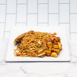 Spaghetti + plantain + Turkey