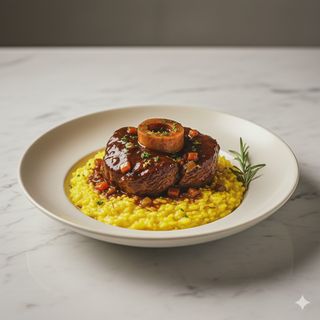 Ossobuco di vitello con risotto allo zafferano