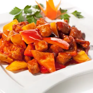 cerdo con salsa picante