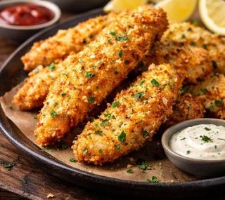 Пилешко филе с пармезанова коричка