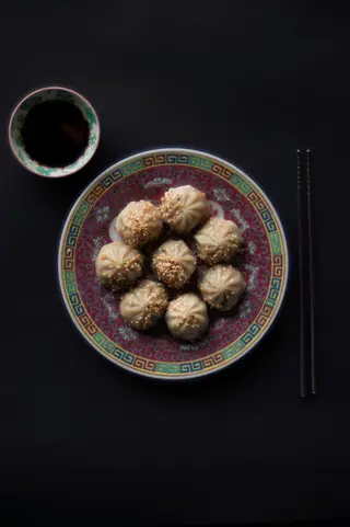 Xiao long bao wołowina z prażonym chili