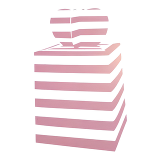 Caixa Box Rosa com Riscas para Doces