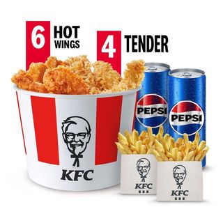 Menu Bucket 6 Hot Wings + 4 Tender Crispy