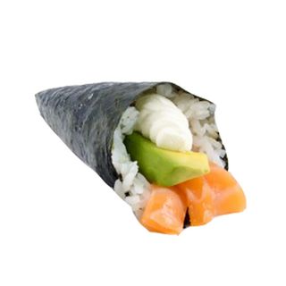48.Temaki De Salmón Con Aguacate Y Queso (1 Pza.)