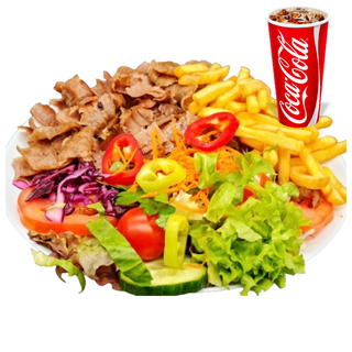 Plato Kebab Con Ensalada Y Patata