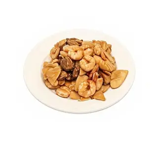 Gambas con bambú y setas chinas
